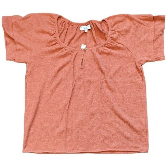 Madewell Tops - Madewell Texture & Thread Tiered-Sleeve Top Superlight Jacquard Keyhole Neck XS